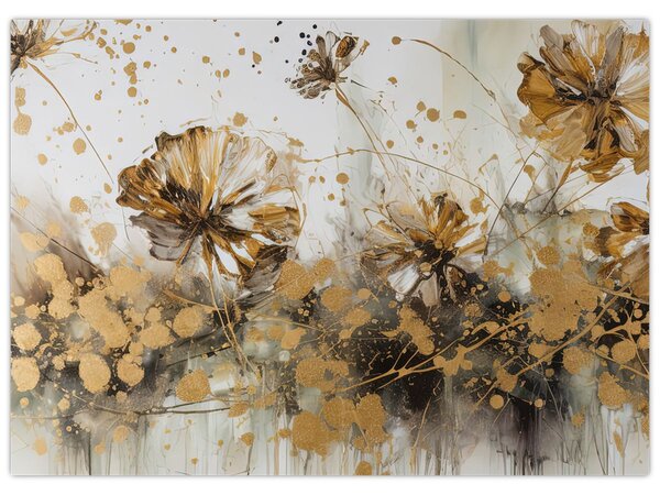 Tablou - pictură abstractă florală (70x50 cm)