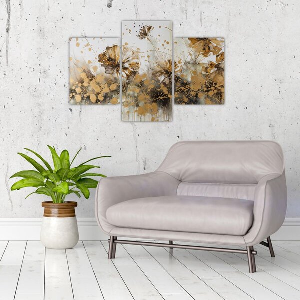 Tablou - pictură abstractă florală (90x60 cm)