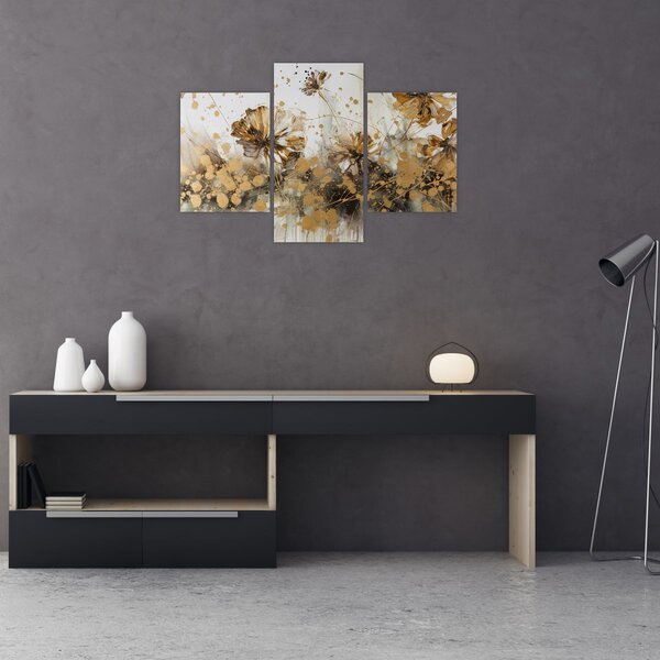 Tablou - pictură abstractă florală (90x60 cm)