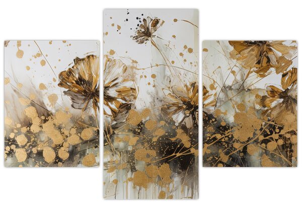Tablou - pictură abstractă florală (90x60 cm)