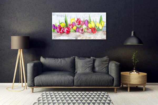 Tablou pe sticla Lalele Floral Multi