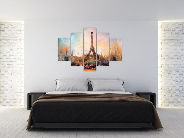 Tablou - Pictură a Turnului Eiffel (150x105 cm)