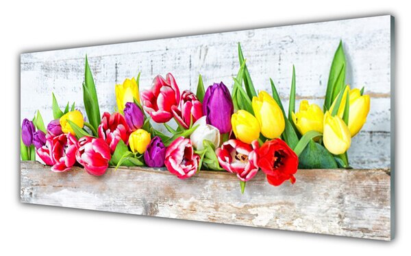 Tablou pe sticla Lalele Floral Multi