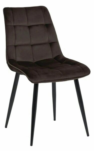 Scaun CHIC, maro - Bluvel 48, stofa catifelata/metal, 50x58x88 cm