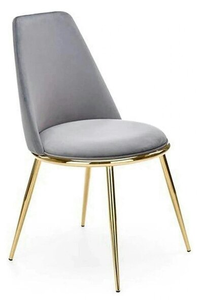 Scaun K460, gri/auriu, stofa catifelata/metal, 49x54x84 cm
