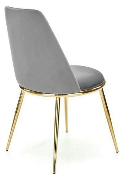 Scaun K460, gri/auriu, stofa catifelata/metal, 49x54x84 cm