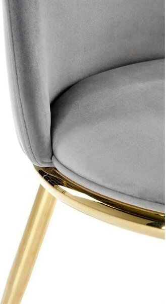Scaun K460, gri/auriu, stofa catifelata/metal, 49x54x84 cm
