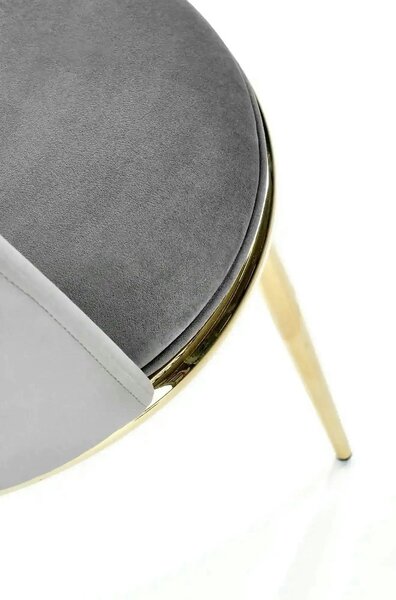 Scaun K460, gri/auriu, stofa catifelata/metal, 49x54x84 cm