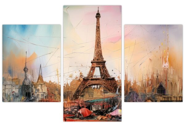 Tablou - Pictură a Turnului Eiffel (90x60 cm)