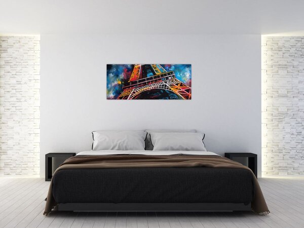 Tablou - Pictură a Turnului Eiffel II. (120x50 cm)
