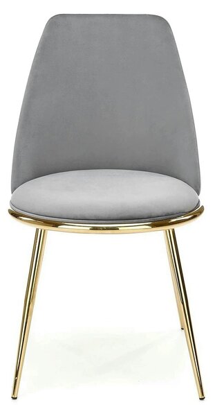 Scaun K460, gri/auriu, stofa catifelata/metal, 49x54x84 cm