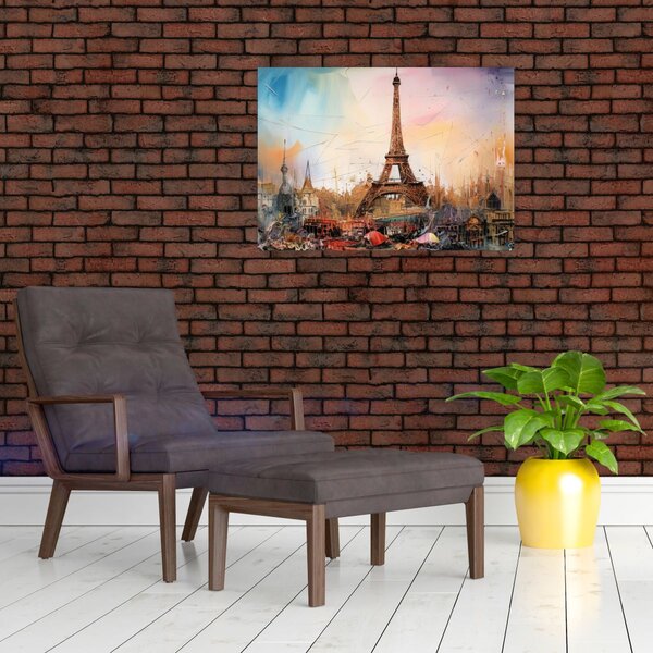 Tablou - Pictură a Turnului Eiffel (70x50 cm)