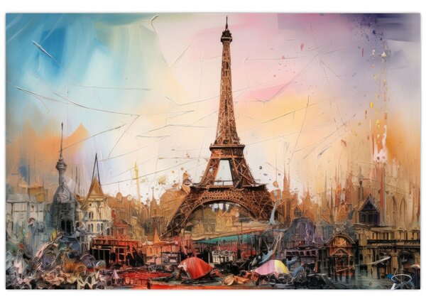 Tablou - Pictură a Turnului Eiffel (90x60 cm)