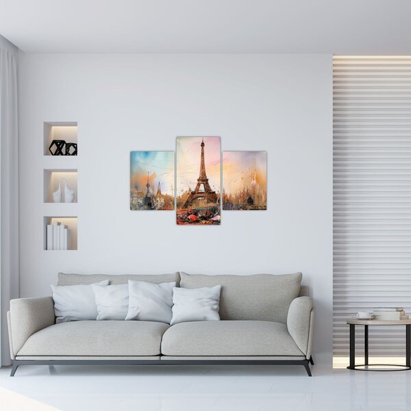 Tablou - Pictură a Turnului Eiffel (90x60 cm)