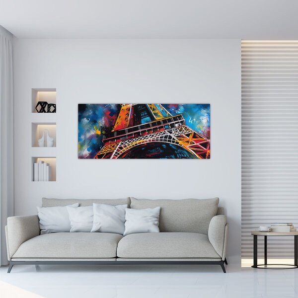 Tablou - Pictură a Turnului Eiffel II. (120x50 cm)