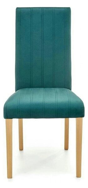 Scaun DIEGO 3, verde/stejar miere, stofa catifelata/lemn de fag, 47x59