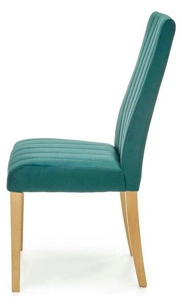 Scaun DIEGO 3, verde/stejar miere, stofa catifelata/lemn de fag, 47x59