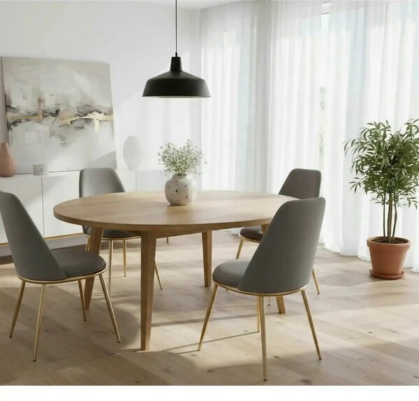 Scaun K460, gri/auriu, stofa catifelata/metal, 49x54x84 cm