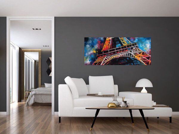 Tablou - Pictură a Turnului Eiffel II. (120x50 cm)
