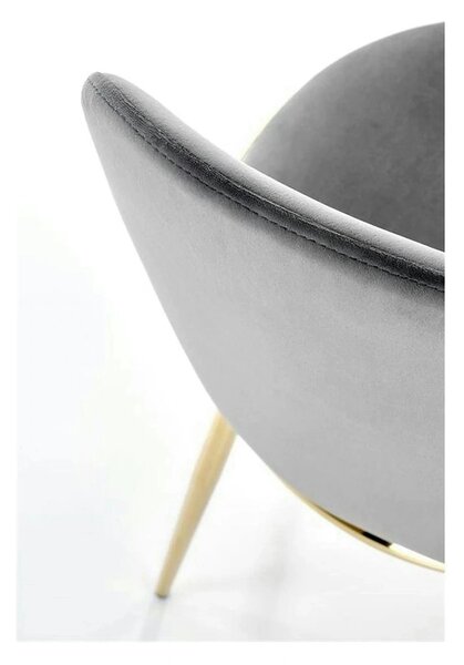Scaun K460, gri/auriu, stofa catifelata/metal, 49x54x84 cm