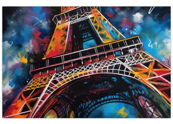 Tablou - Pictură a Turnului Eiffel II. (90x60 cm)