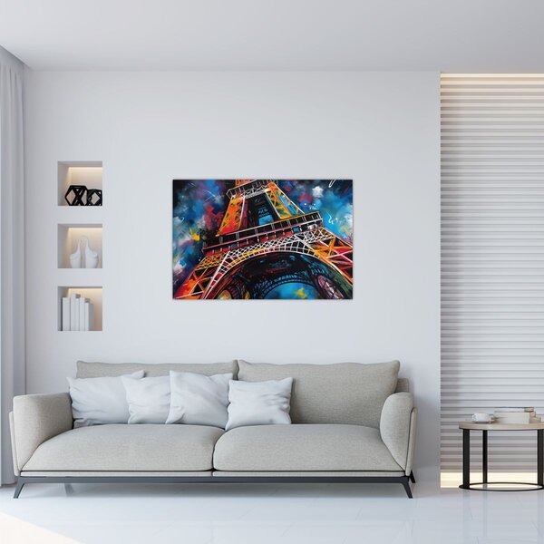 Tablou - Pictură a Turnului Eiffel II. (90x60 cm)