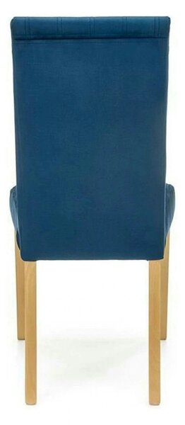 Scaun DIEGO 3, albastru marin/stejar miere, stofa catifelata/lemn de f