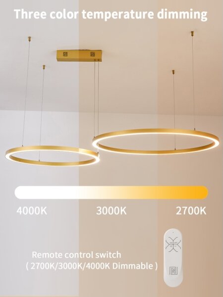 Lustră LED dimabilă Immax NEO 07218L FINO 93W/230V 60/80 cm auriu Tuya + telecomandă