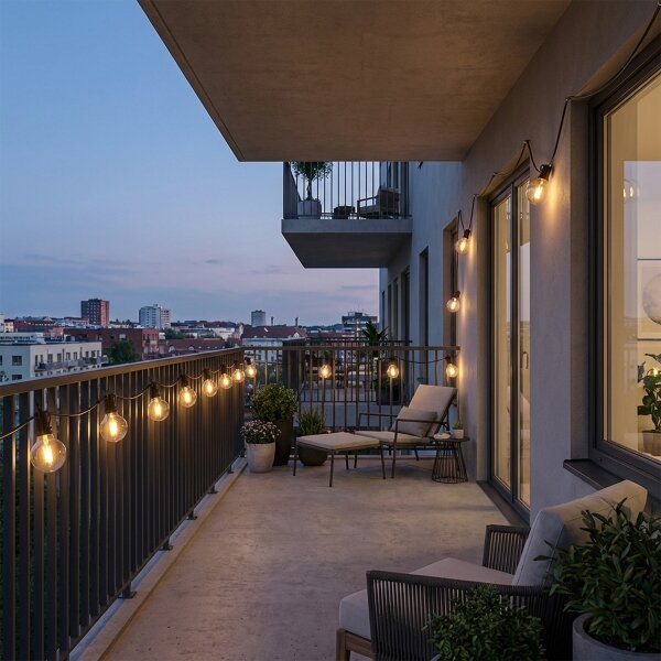 Brilagi - Ghirlandă LED decorativă pentru exterior, 25 x E12, 20 m, negru, IP44, alb cald