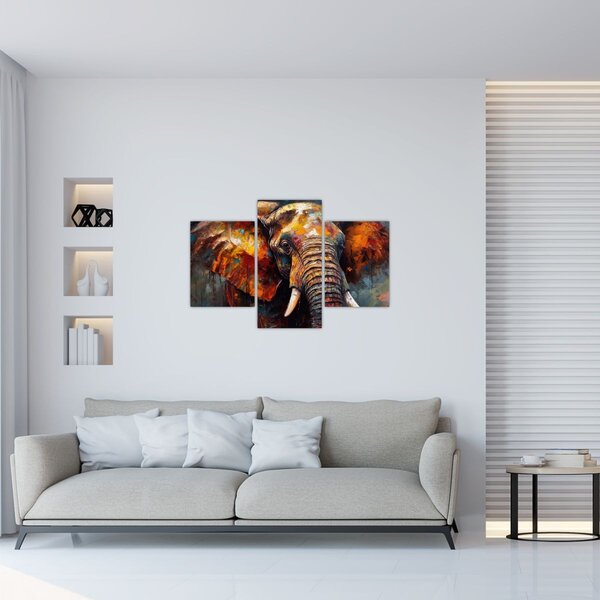 Tablou - Pictura unui elefant (90x60 cm)