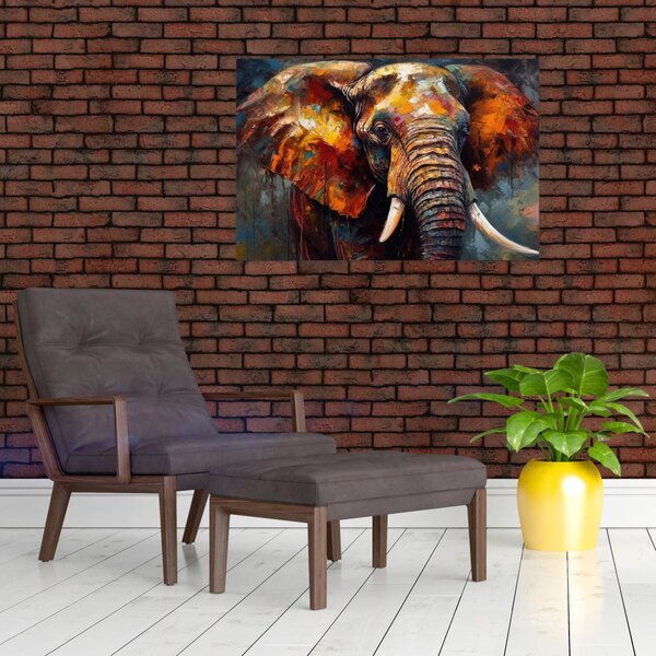 Tablou - Pictura unui elefant (90x60 cm)
