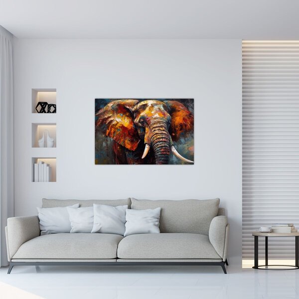 Tablou - Pictura unui elefant (90x60 cm)