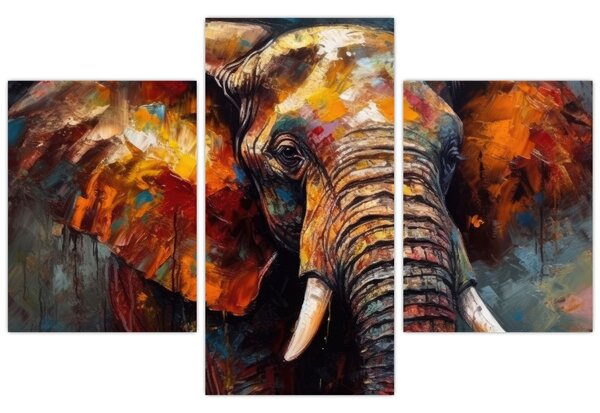 Tablou - Pictura unui elefant (90x60 cm)