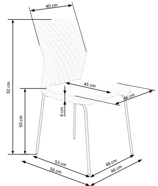 Scaun K461, gri/negru, stofa clasica, 46x56x92 cm