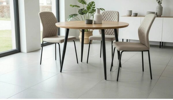 Scaun K461, bej/negru, stofa clasica, 46x56x92 cm