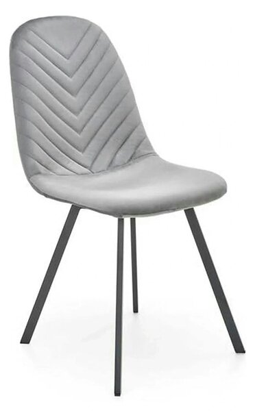 Scaun K462, gri/negru, stofa catifelata/metal, 45x57x82 cm