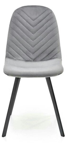 Scaun K462, gri/negru, stofa catifelata/metal, 45x57x82 cm