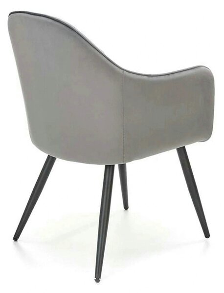 Scaun K464, gri/negru, stofa catifelata/metal, 58x59x84 cm