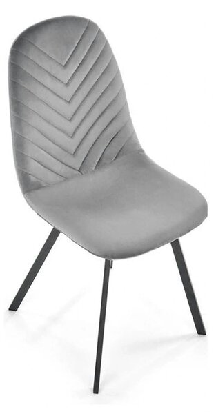 Scaun K462, gri/negru, stofa catifelata/metal, 45x57x82 cm