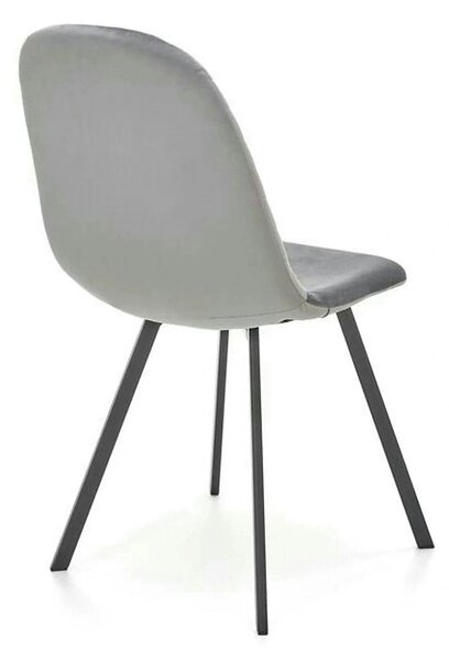 Scaun K462, gri/negru, stofa catifelata/metal, 45x57x82 cm