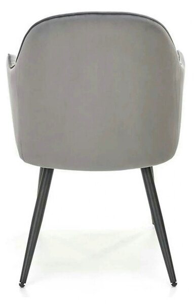Scaun K464, gri/negru, stofa catifelata/metal, 58x59x84 cm