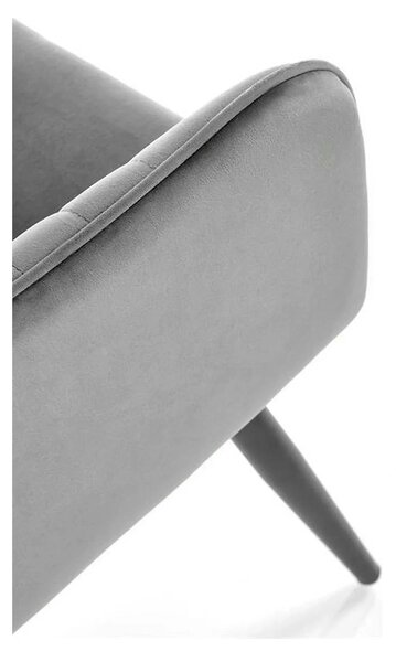 Scaun K464, gri/negru, stofa catifelata/metal, 58x59x84 cm