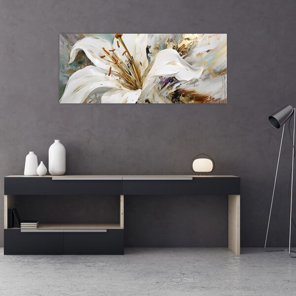 Tablou - Abstracție cu crin (120x50 cm)