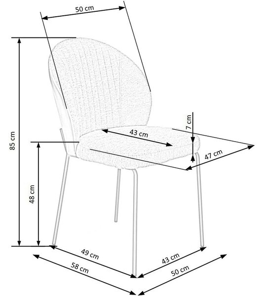 Scaun K471, gri/negru, stofa/piele ecologica, 50x58x85 cm