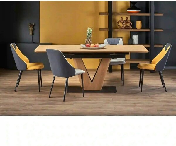Scaun K470, gri/negru, stofa clasica/metal, 48x62x85 cm