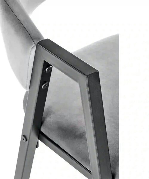 Scaun K473, stofa catifelata gri, 54x58x82 cm