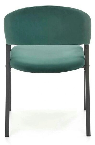 Scaun K473, stofa catifelata verde inchis, 54x58x82 cm