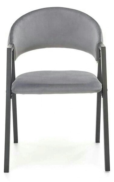 Scaun K473, stofa catifelata gri, 54x58x82 cm