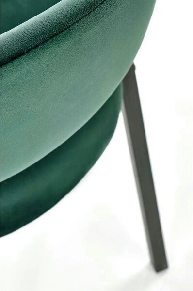 Scaun K473, stofa catifelata verde inchis, 54x58x82 cm