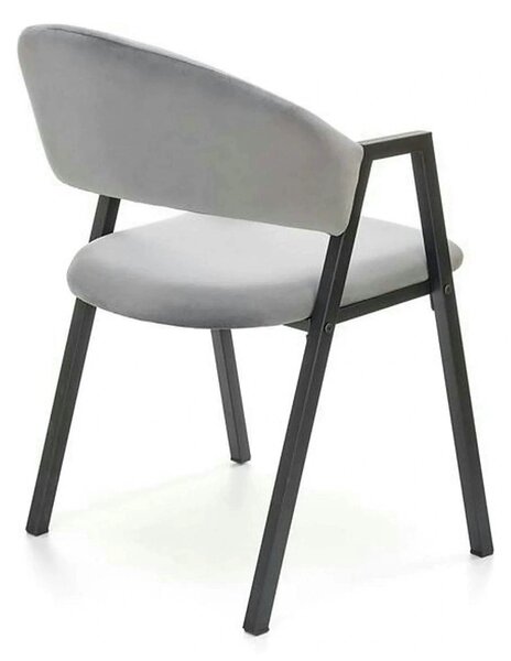 Scaun K473, stofa catifelata gri, 54x58x82 cm